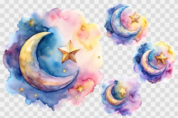 Download Celestial Moon &amp; Star Sublimation PNG - Sublimation Collection