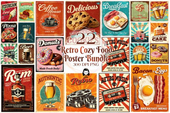 Download Retro Cozy Food Poster Sublimation - Sublimation Collection