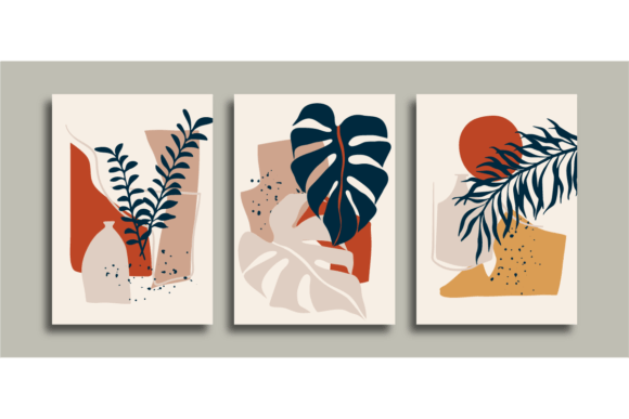 Download Mid Century Wall Art Monstera Background - Premium Resources