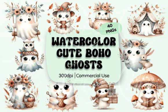 Download Watercolor Boho Ghost PNG Clipart - Boho ghost png Collection